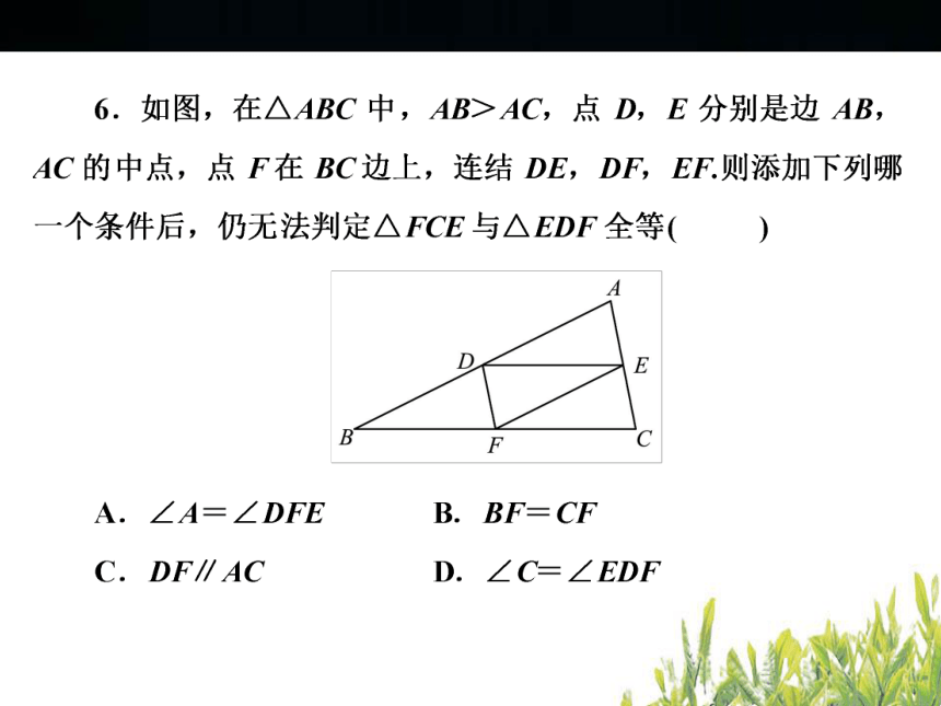 2018年浙江中考数学复习图形的认识与三角形 小自测（46张PPT）