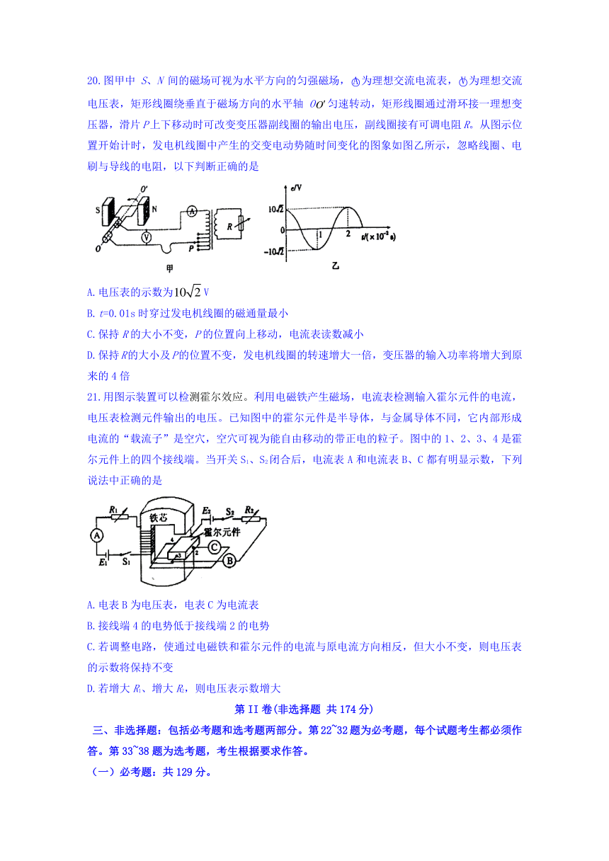 河南省六市2018届高三第一次联考（一模）理综物理试题