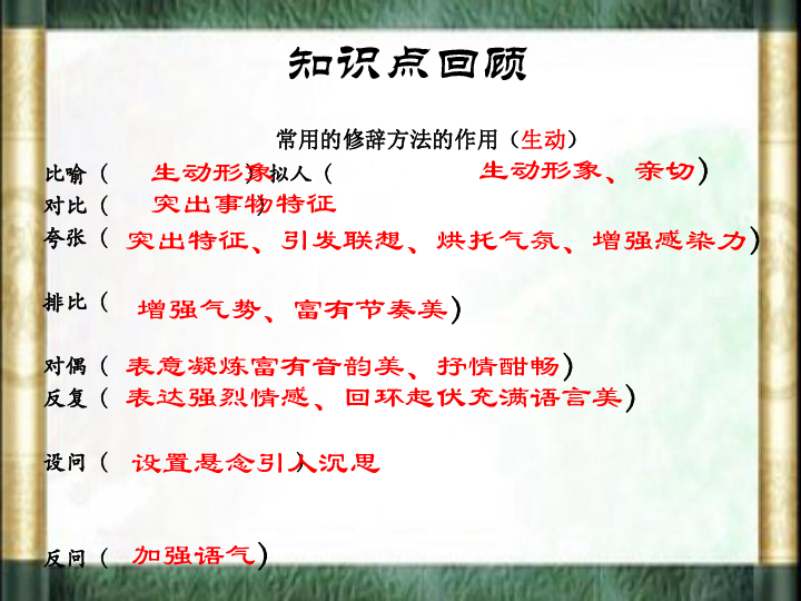 初中语文记叙文阅读之句子的品析 课件（幻灯片24张）