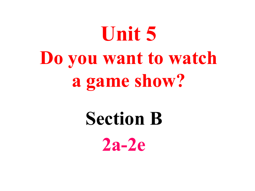 Unit 5 Do you want to watch a game show? Section B 2a-2e课件