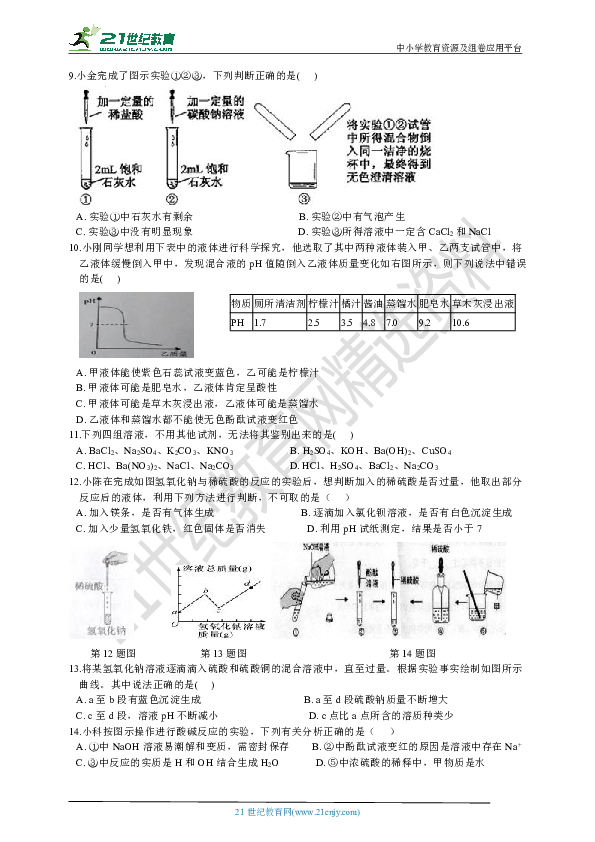 第1章 物质及其变化 单元检测卷