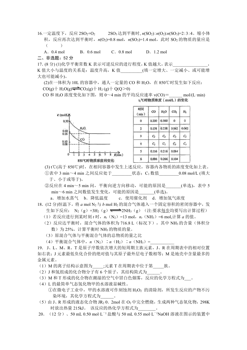 江西省安福中学2012-2013学年高一下学期期中考试化学试题（课改班）扫描答案