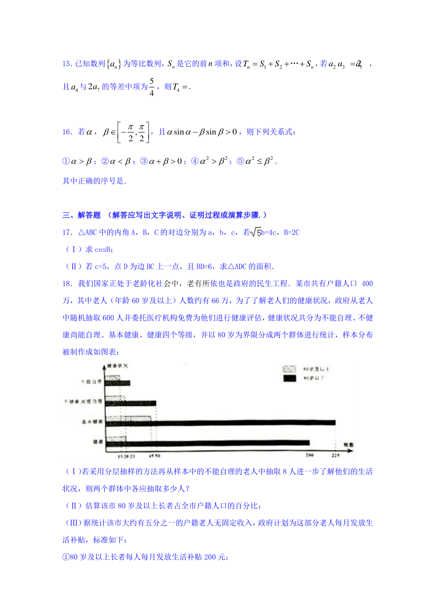 广东省清远市清新区滨江中学2017届高三第一次模拟考试数学（理）试题 Word版含答案