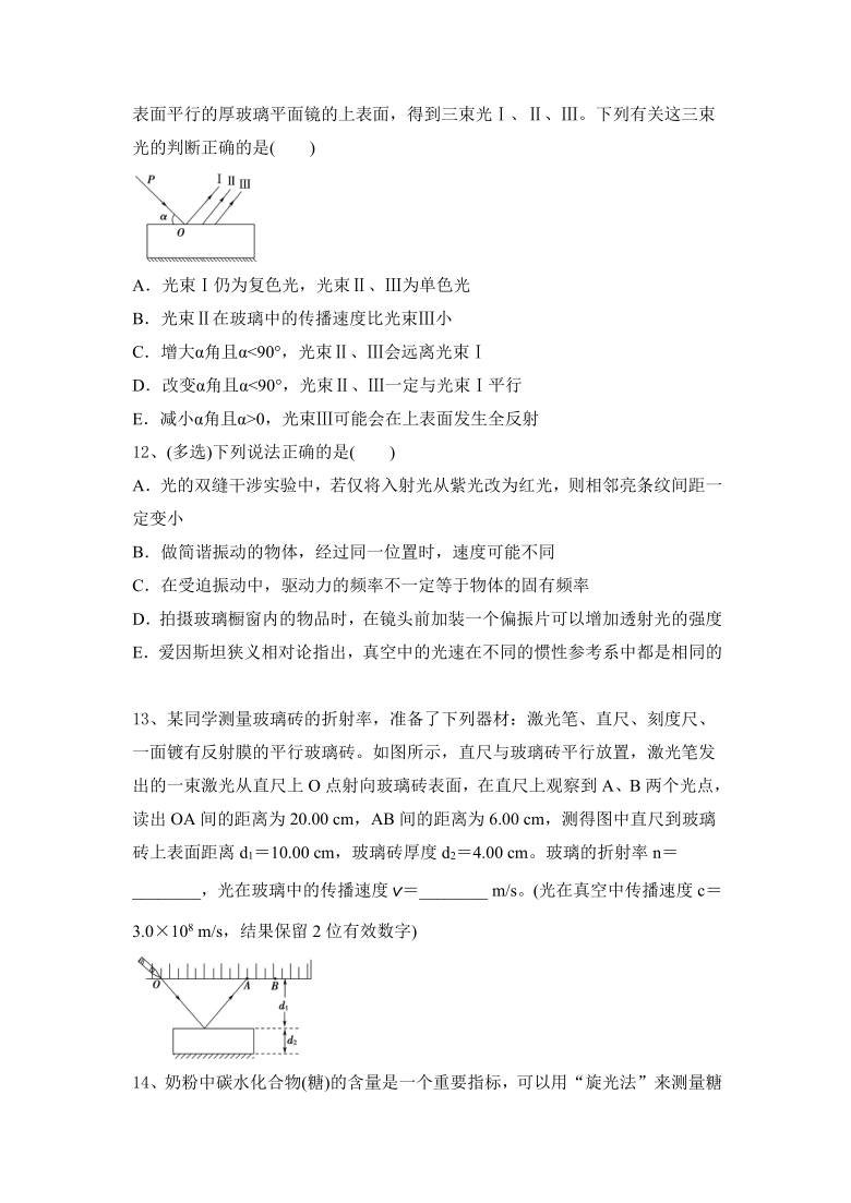 2021届高考物理一轮复习：光 电磁波 相对论简介巩固附答案