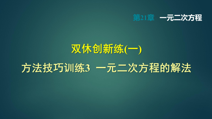 方法技巧训练3 一元二次方程的解法 课件（共14张PPT）