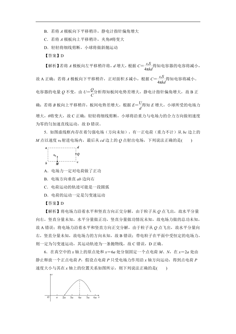 新疆玛纳斯县第一中学2020-2021学年高二上学期期中备考物理试卷Ⅰ Word版含答案