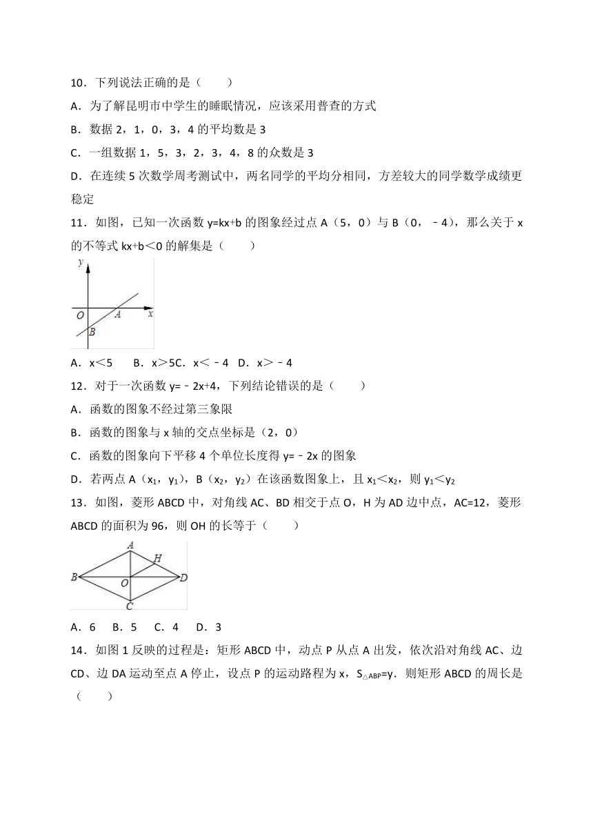 云南省昆明市盘龙区2017-2018学年八年级下学期期末考试数学试题（含答案）