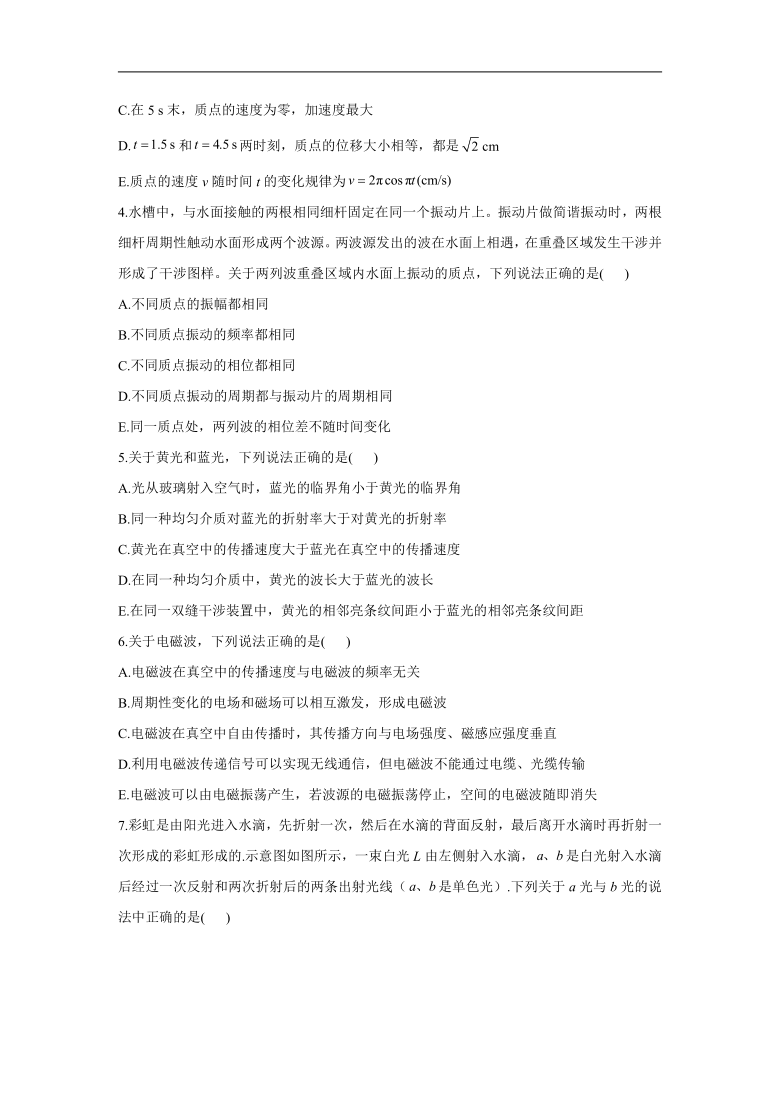 2021届高考二轮复习专题强化双击训练 专题十六 选修3-4 A卷（含解析）