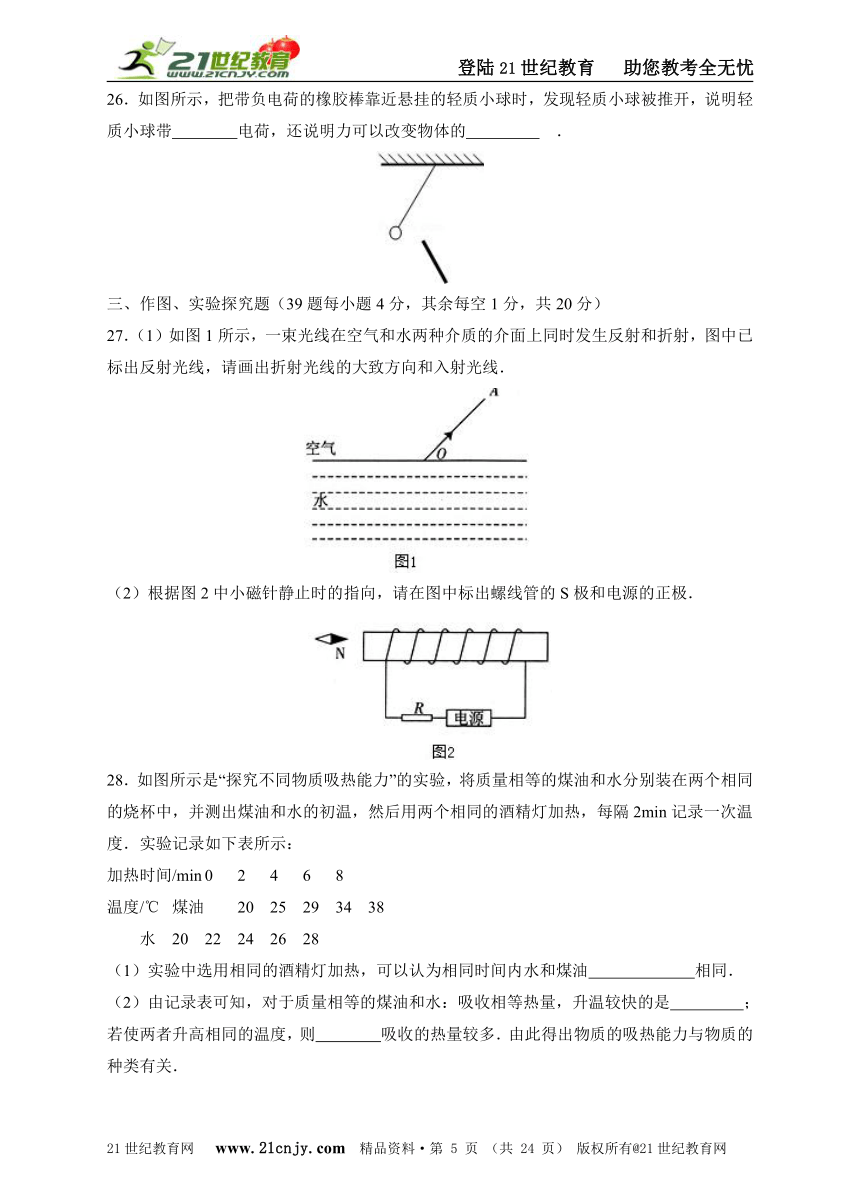 2015年四川省巴中市中考物理试卷（原卷加解析版）