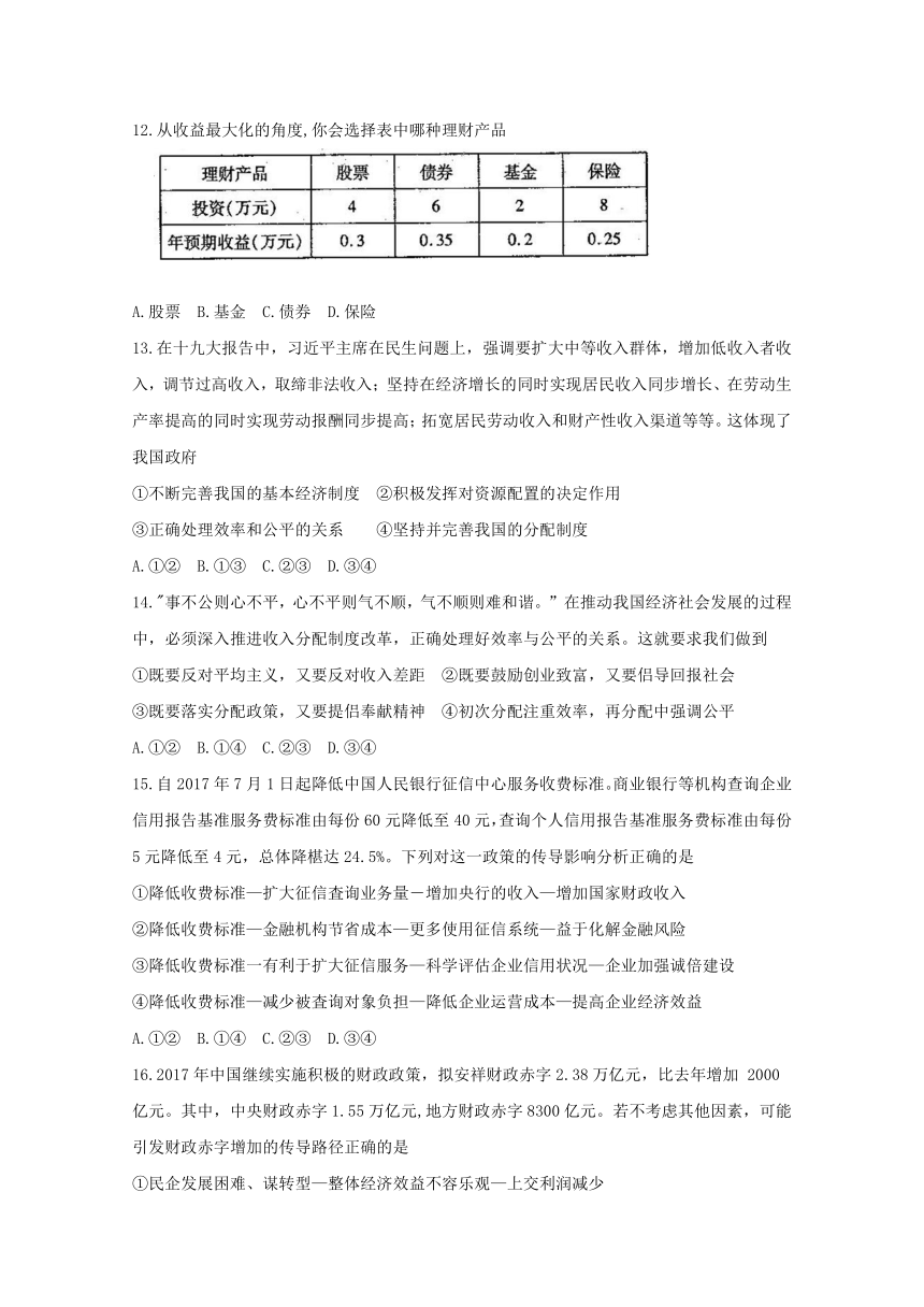 河南省周口市2017-2018学年高一上学期期末考试政治Word版含答案