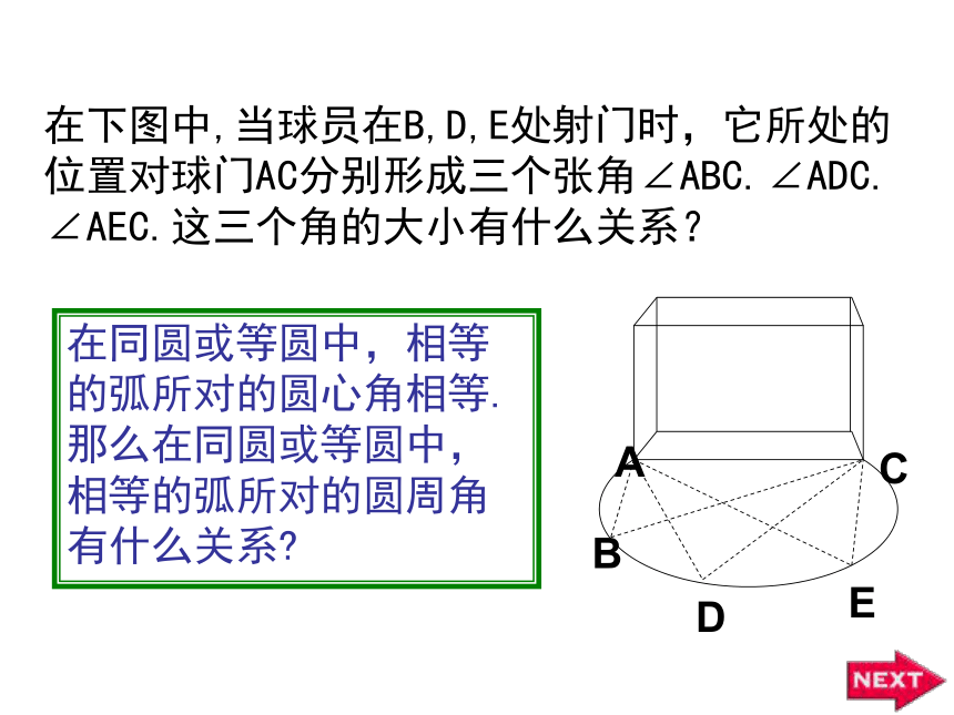 2021-2022学年度沪科版九年级数学下册课件 24.3圆周角（第1课时）(共22张PPT)