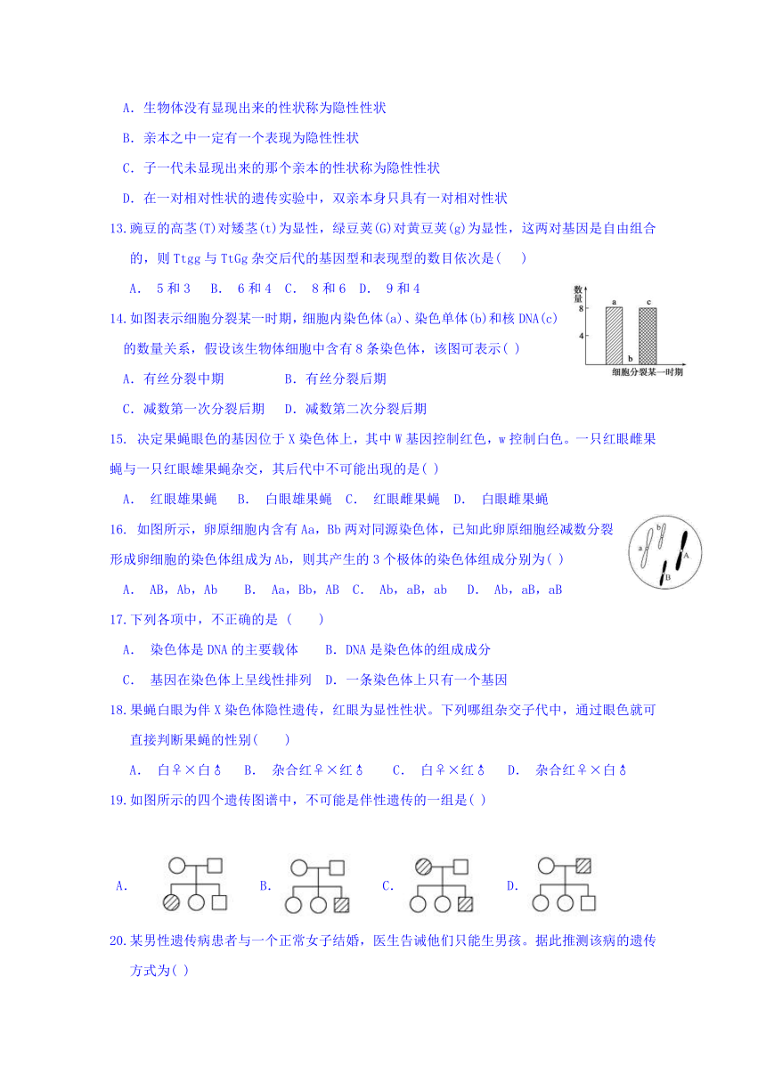 天津市静海县第一中学2017-2018学年高一6月学生学业能力调研生物试题（合格）