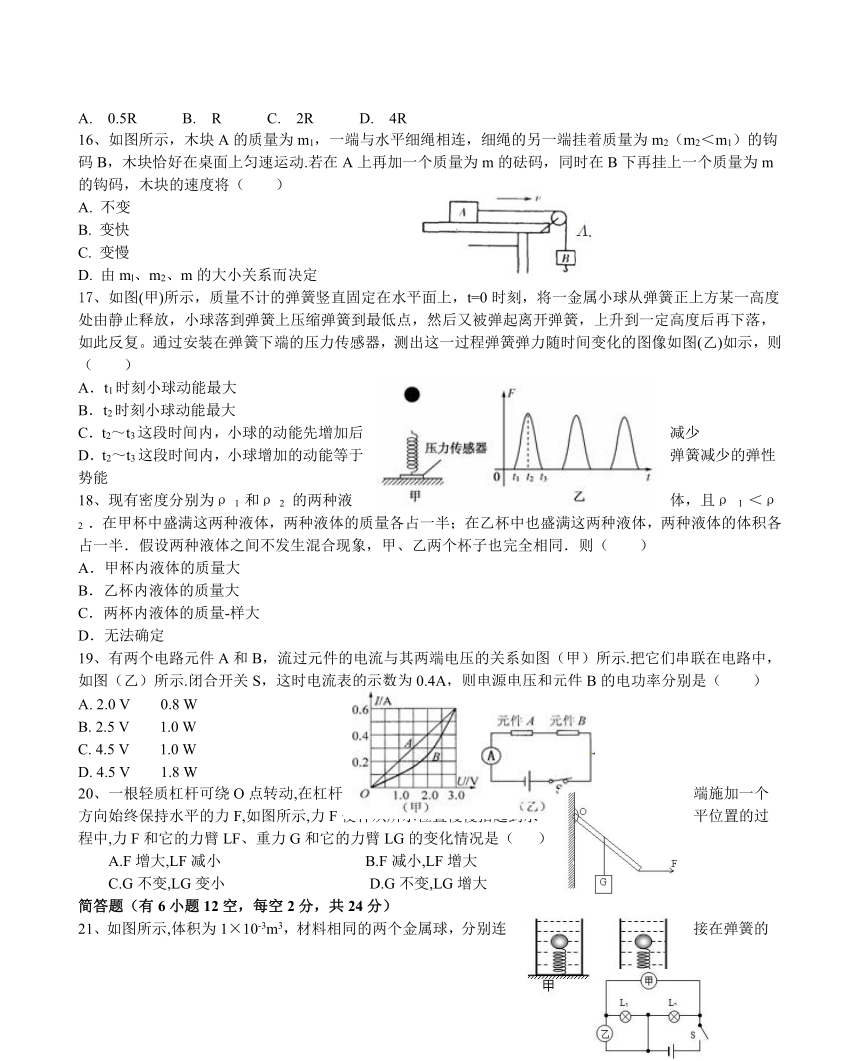 重点高中提前招生平时练习试卷一（无答案）