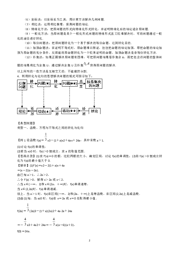 高中文科数学二轮复习资料，补习复习资料（含解析）：106高考冲刺：化归与转化的思想