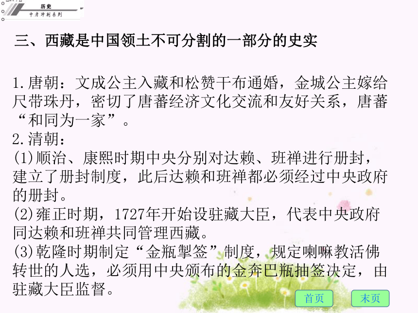 2017年中考历史总复习课件 专题九 民族团结和国家统一