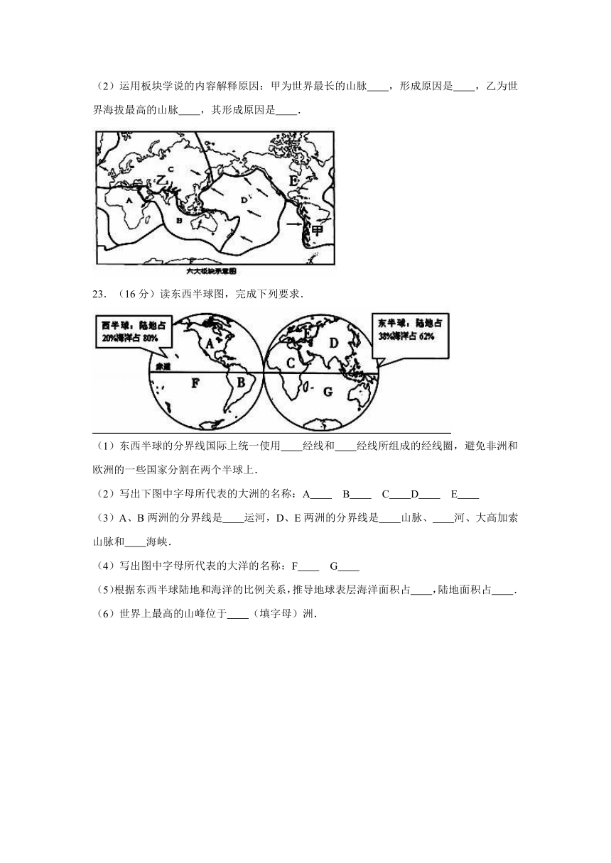 河北省秦皇岛市卢龙县2016-2017学年七年级（上）期中地理试卷(解析版)