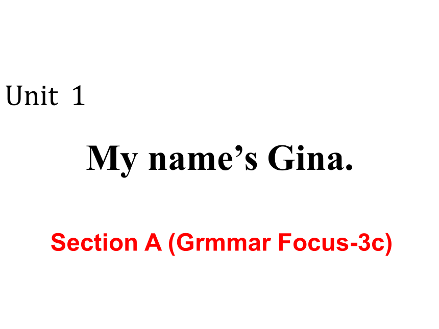 Unit 1  My name’s Gina.Section A Grmmar Focus-3c课件（19张PPT）