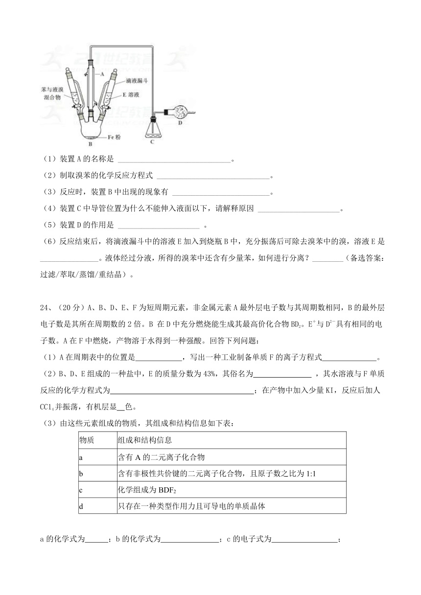 陕西省黄陵中学2018届高三（重点班）上学期期末考试化学试题