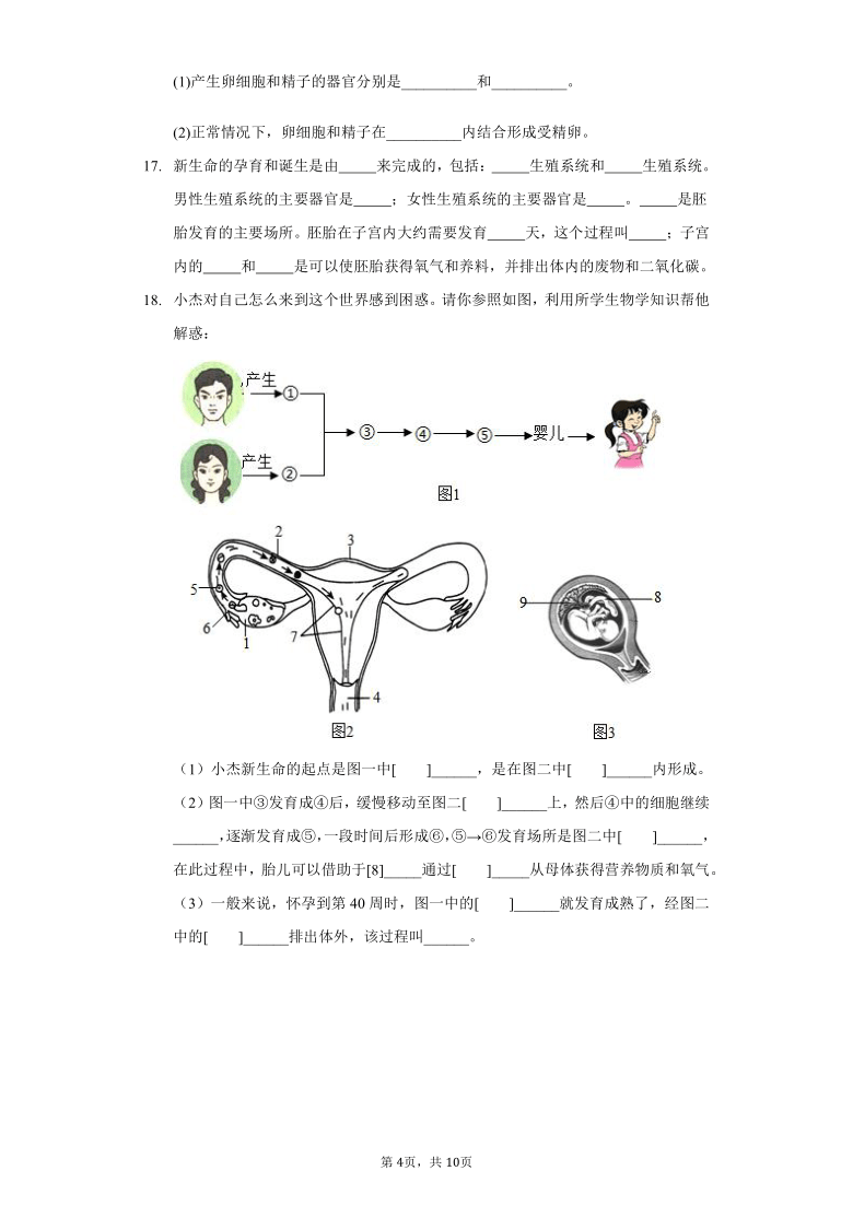 子宮是女性生殖系統的主要器官b. 男性產生生殖細胞的器官是陰囊c.