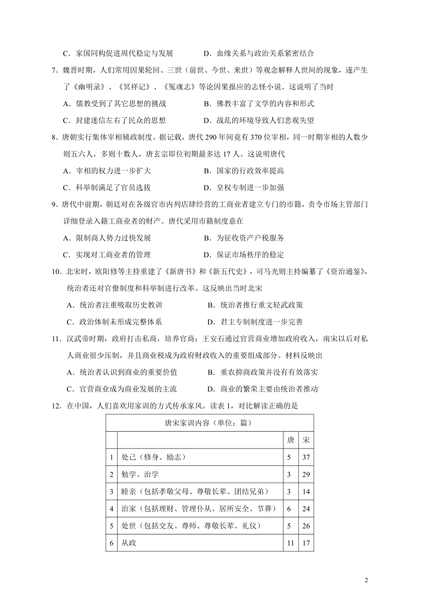 湖南省十校协作体2017届高三调研联考试（五）历史试题