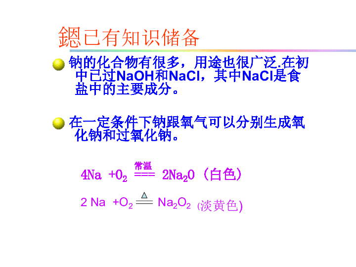 人教版高一化学必修一3．2．1几种重要的金属化合物---《钠和钠的化合物》课件（共31张PPT）