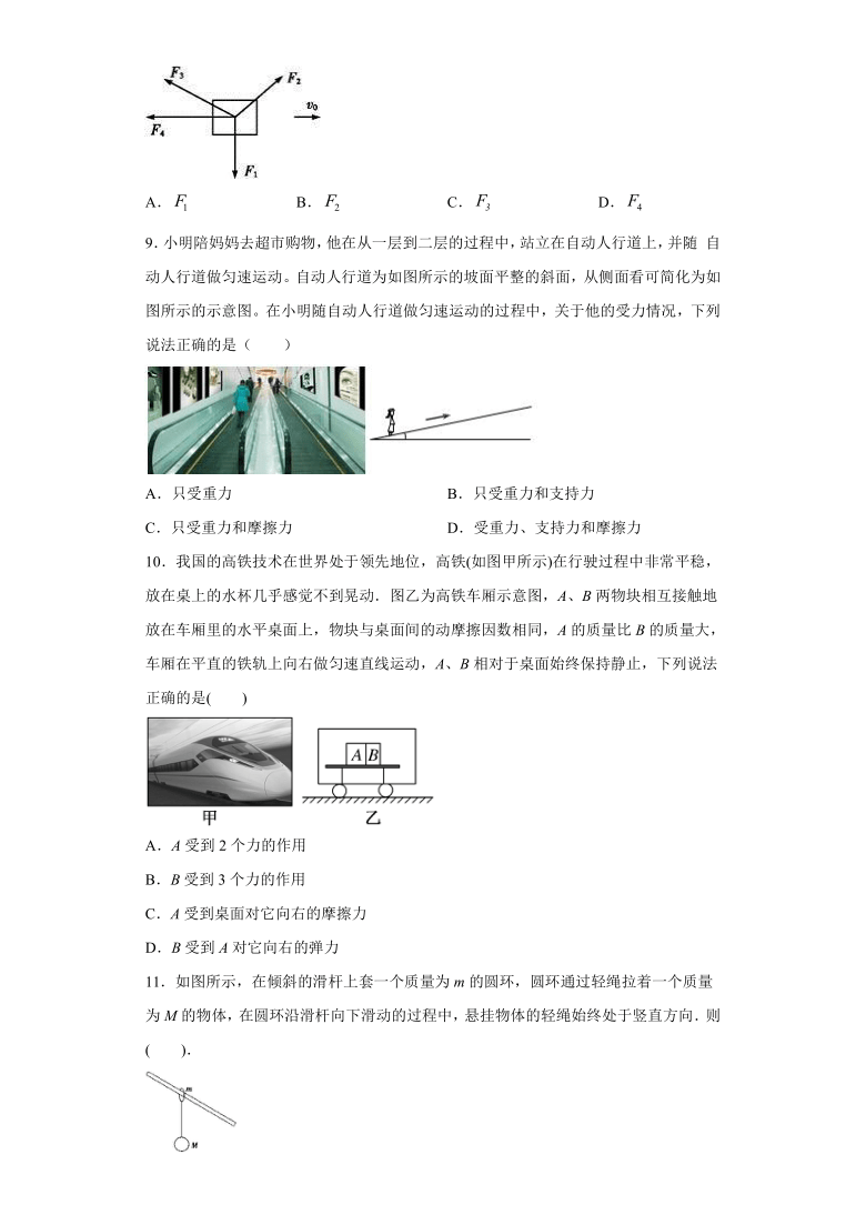 上海市北虹高中2020—2021学年高中物理沪科版（2019）必修第一册：3.4分析物体的受力情况 课时作业（含解析）