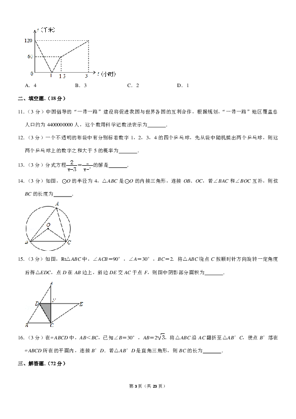 2019年5月湖北省襄阳市枣阳市中考数学模拟试卷（PDF解析版）