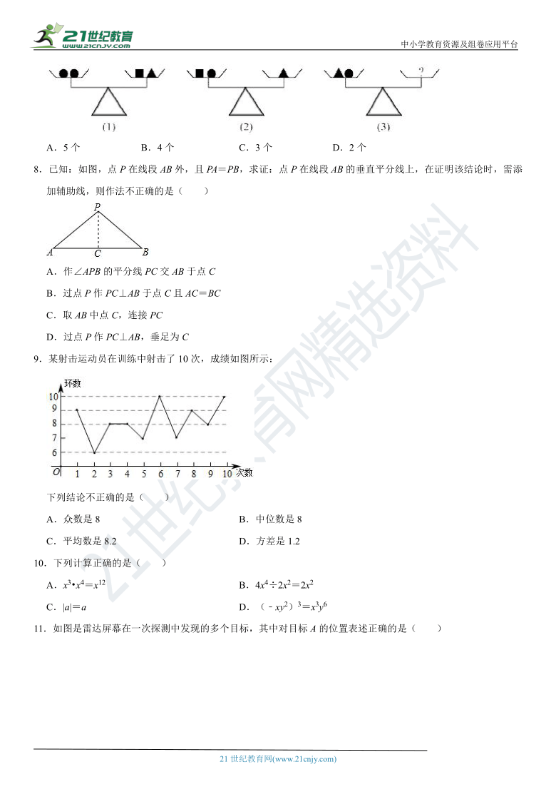 【河北专用】2021年中考数学仿真模拟测试卷（三）（含解析）