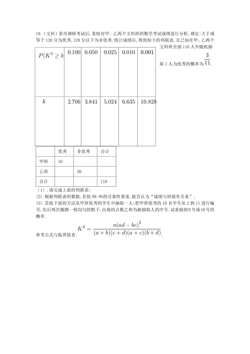 青海省西宁二十一中2018届高三10月月考数学试卷