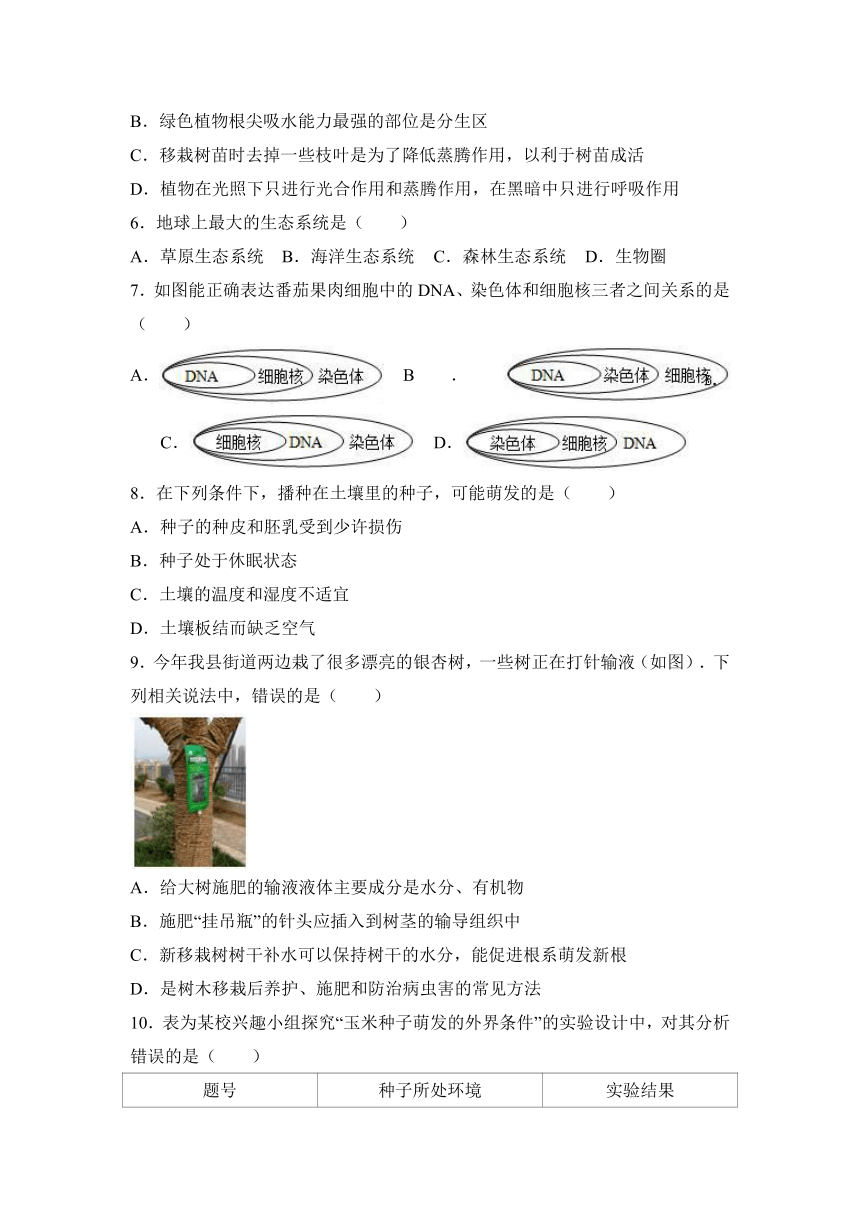 河北省保定市高阳县2016-2017学年七年级（上）期末生物试卷（解析版）