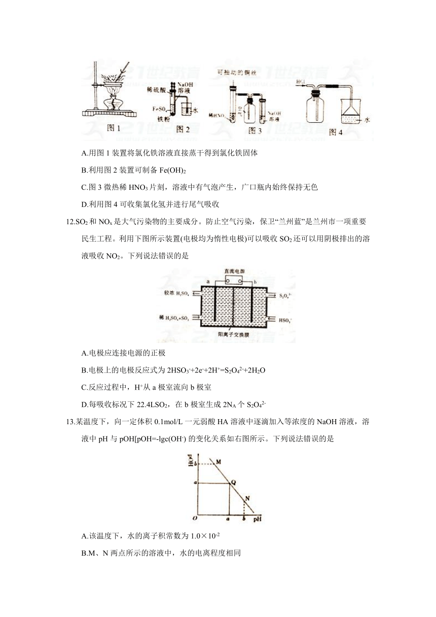 甘肃省兰州市2018届高三下学期4月实战考试（二模）化学试题