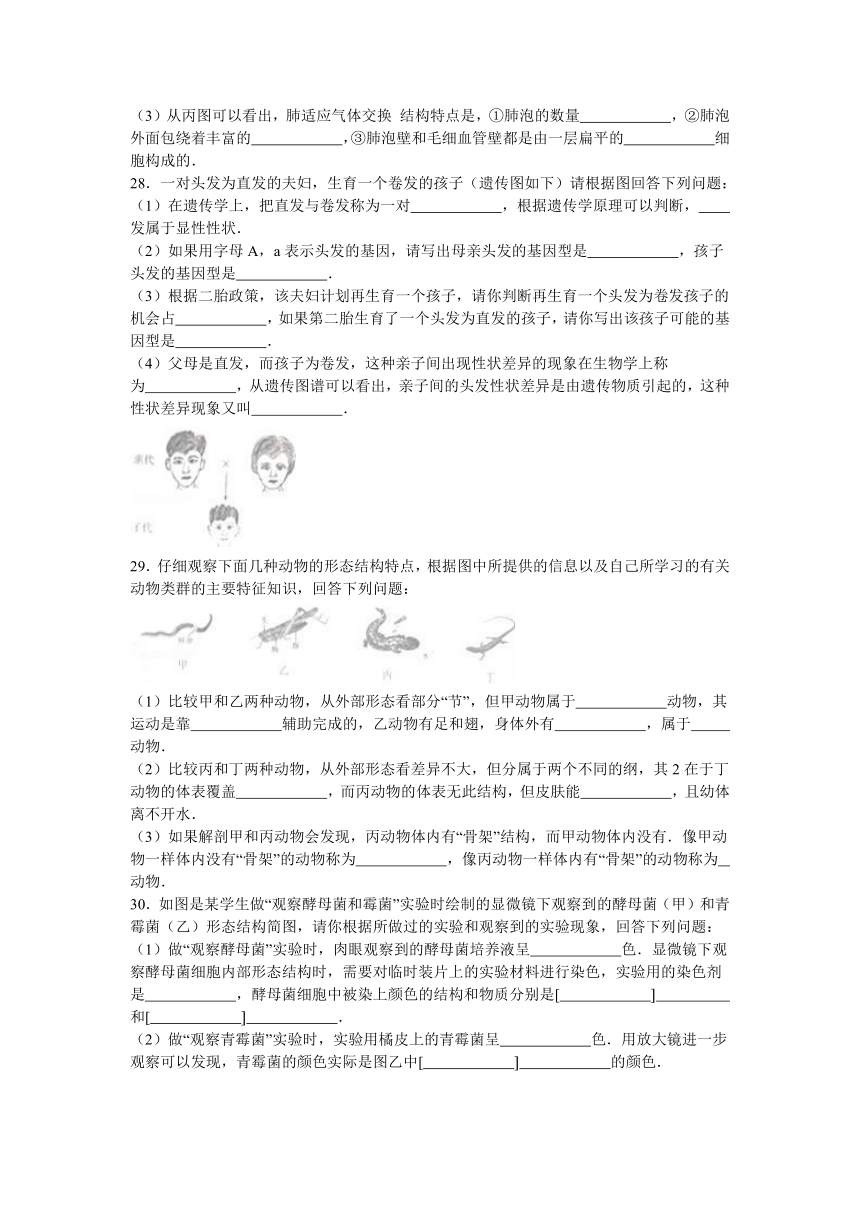 2016年山东省聊城市中考生物试卷（解析版）