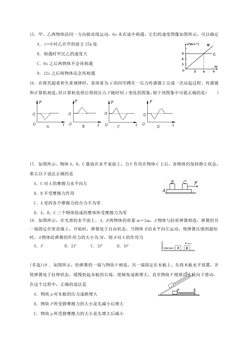 辽宁省大连市第二十高级中学2017届高三9月月考（期初考试）理科综合试题