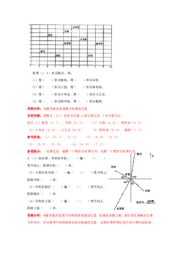 【精品】2015小升初数学高频考点过关演练8-图形与位置（解析版）