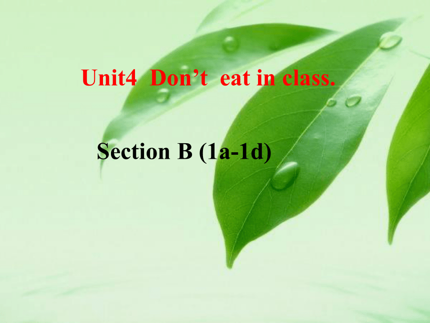 Unit 4 Don’t eat in class Section B 1a-1d 课件