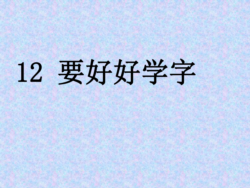 苏教版二年级语文上册12《要好好学字》课件