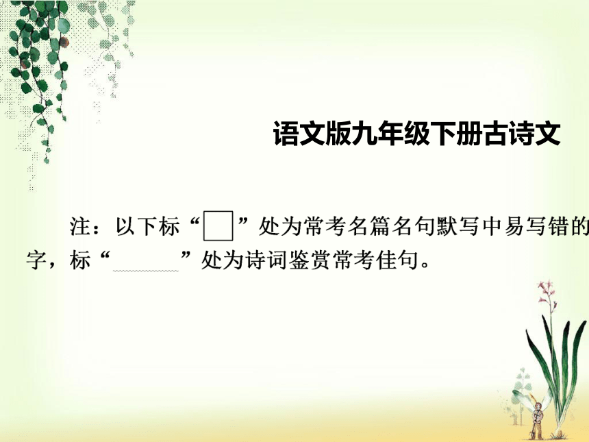 九年级语文下册古诗文复习