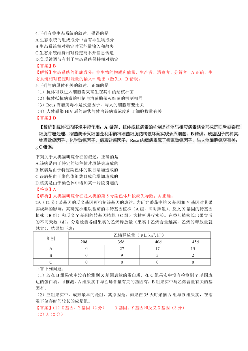 2015年高考真题——理科综合（新课标II卷） Word版含解析