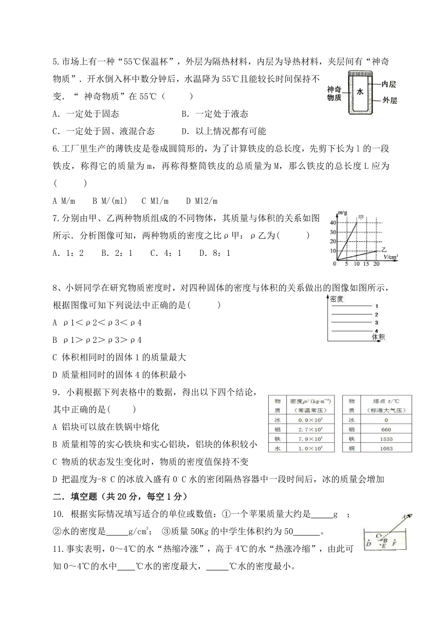 江西省南昌市初中教育集团化联盟2015-2016学年八年级上学期期末考试物理试题