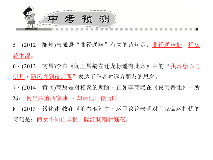 九年级总复习语文（人教）课件：专题十+名句积累