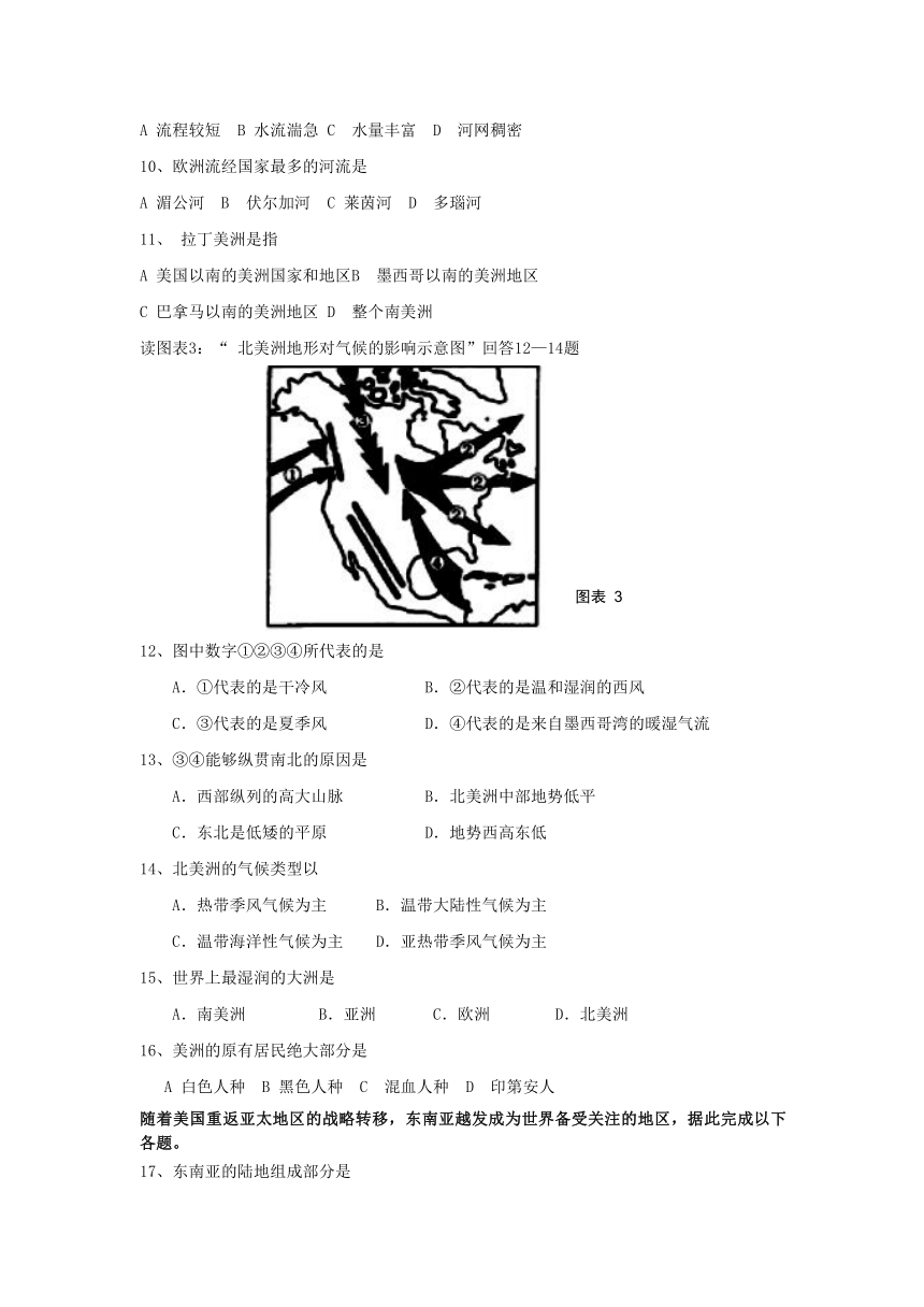 河北省保定市竞秀区2015-2016学年七年级下学期期中考试地理试题（含答案）