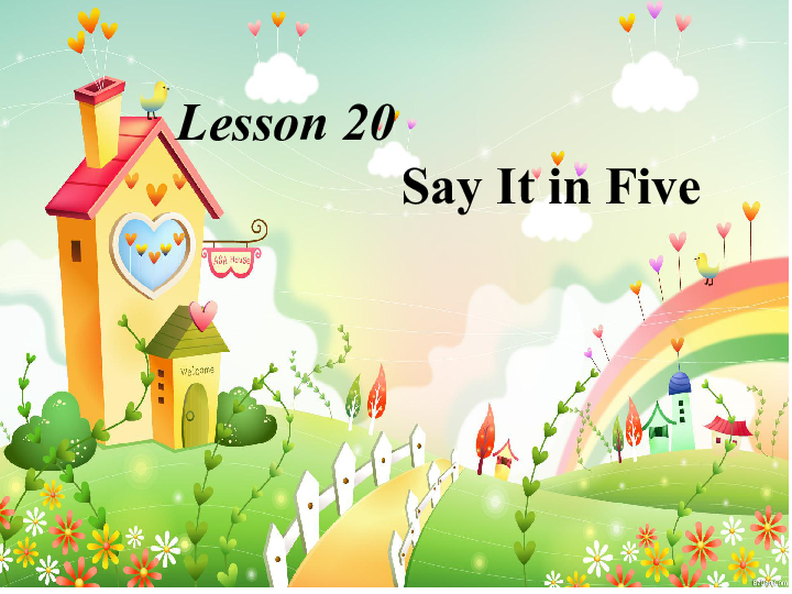 冀教版英语九年级上 Unit 4 Stories and poems Lesson 20 Say It in Five课件（19张PPT）