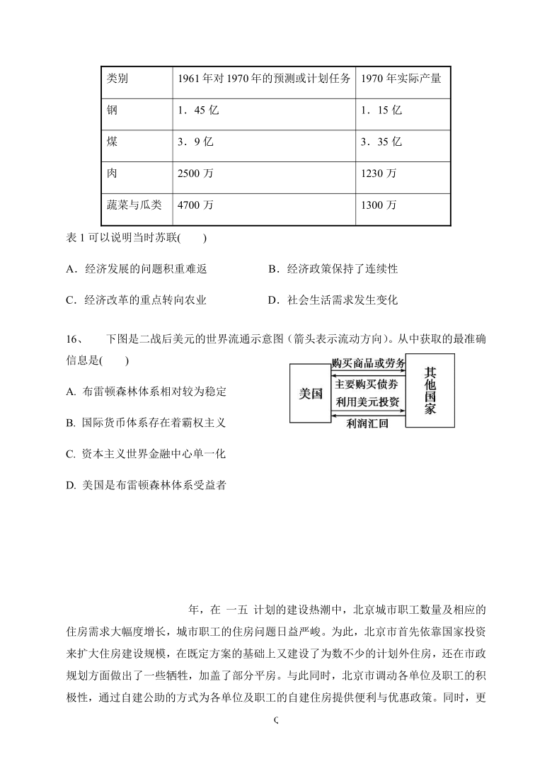 福建省莆田第二十五中学2020-2021学年高二上学期期末考试历史试题 Word版含答案