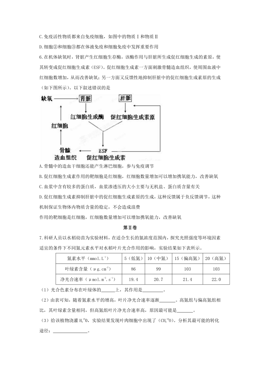 天津市河北区2017届高三总复习质量检测（二）理科综合试题 Word版含答案