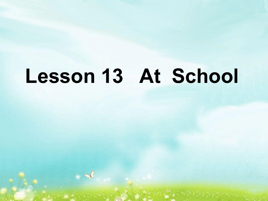 Lesson 13 At school 课件