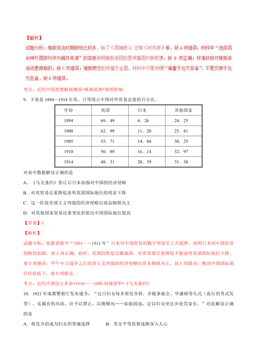 2016年高考江苏卷历史试题解析（正式版）