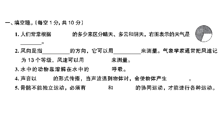 小学科学教科版四年级上册期末检测卷（二）  课件（16张ppt）