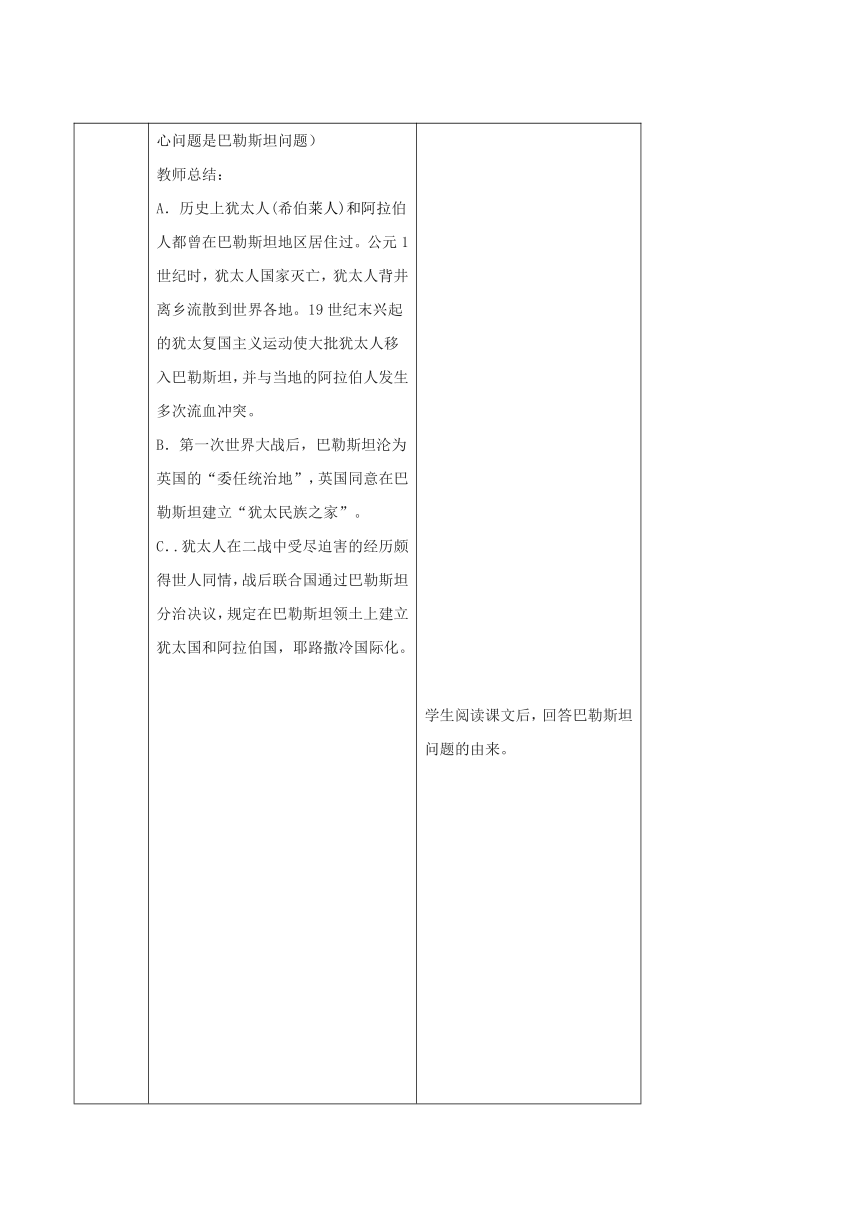 山东省临沂市蒙阴县第四中学教学资料：第13课《动荡的中东地区》