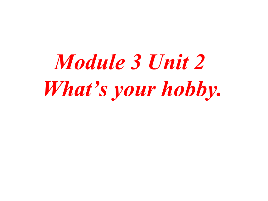 Unit 2 What’s your hobby 课件 (共30张PPT) 无音视频