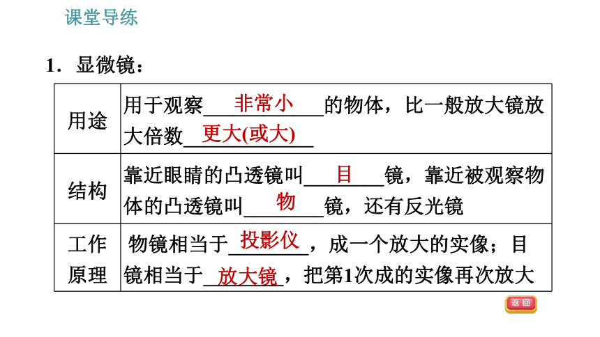人教版八年级上册物理习题课件第5章55显微镜和望远镜30张
